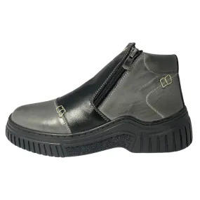 Eric Nurnberg Jade Black/Grey Leather Boot (Women's) Eric Nurnberg Jade Black/Grey Leather Boot (Women's)