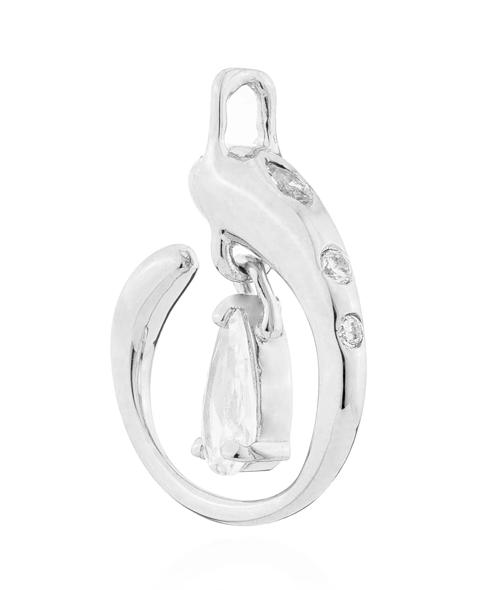 Evil Eye Amulet Charm - White Gold
