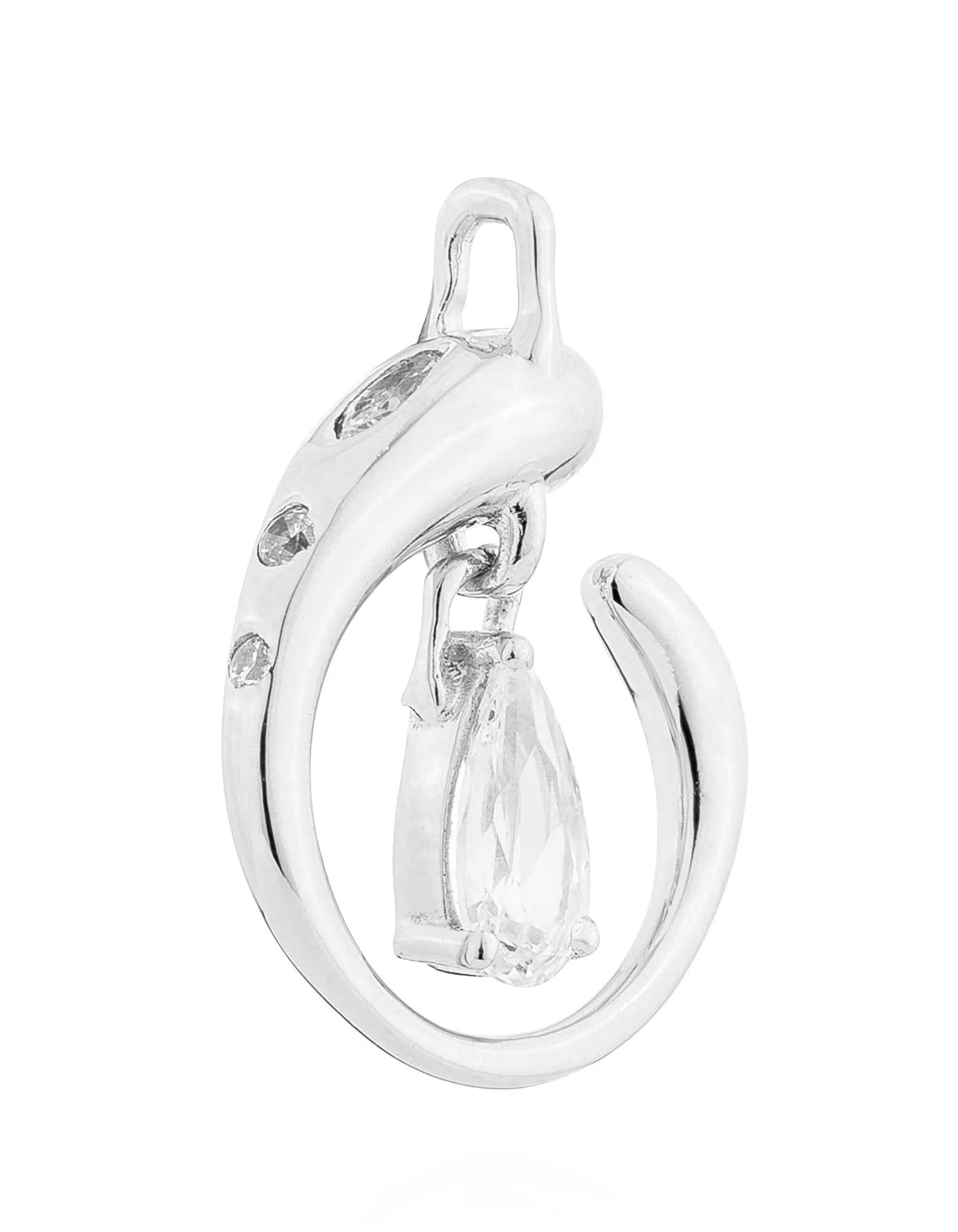 Evil Eye Amulet Charm - White Gold