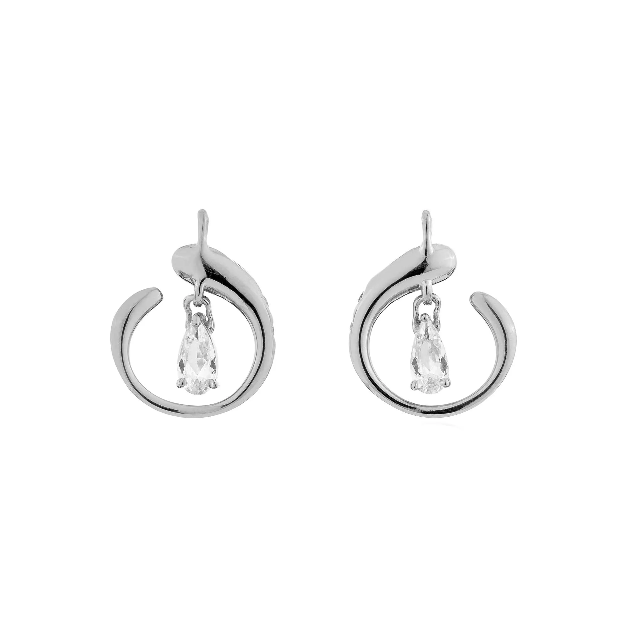 Evil Eye Amulet Charm - White Gold