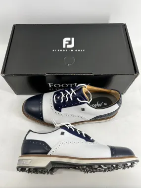 Footjoy Myjoys Premiere Series Packard Golf Shoes White Navy 8 W Footjoy Myjoys Premiere Series Packard Golf Shoes White Navy 8 W