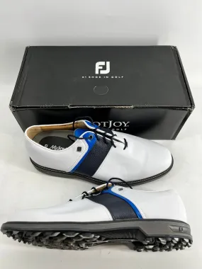 Footjoy Myjoys Premiere Series Packard Spikeless Golf Shoes White Navy 12 W Footjoy Myjoys Premiere Series Packard Spikeless Golf Shoes White Navy 12 W