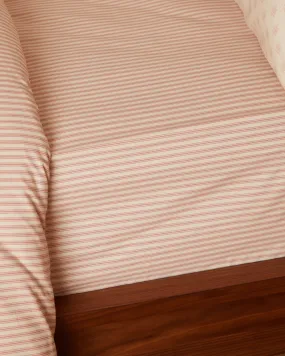 Foxford Rose Ticking Fitted Sheet Foxford Rose Ticking Fitted Sheet