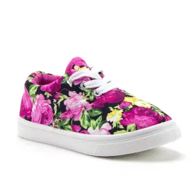 Girls Cay-04 Pretty Floral Print Canvas Fashion Sneakers Shoes Girls Cay-04 Pretty Floral Print Canvas Fashion Sneakers Shoes
