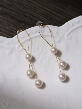 Gold Wire Pearl Earrings Gold Wire Pearl Earrings