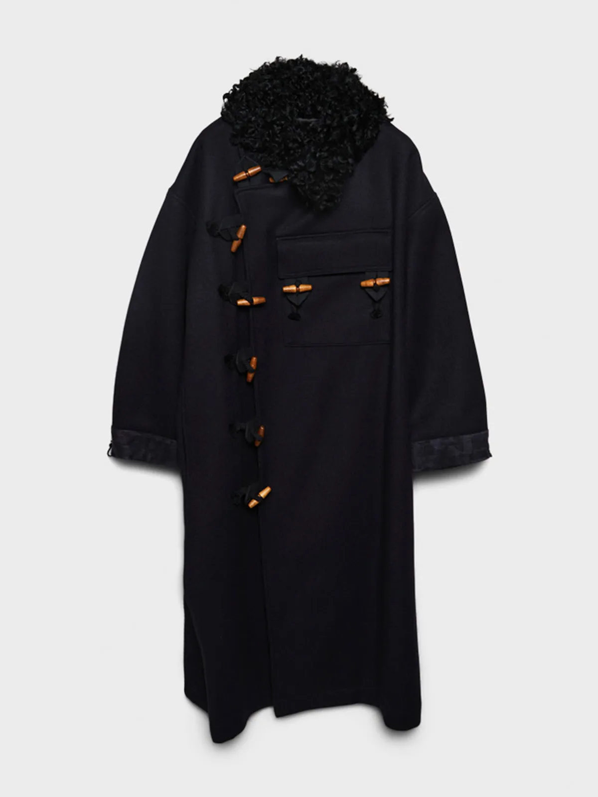Hainsworth Wool Officer Coat in Navy