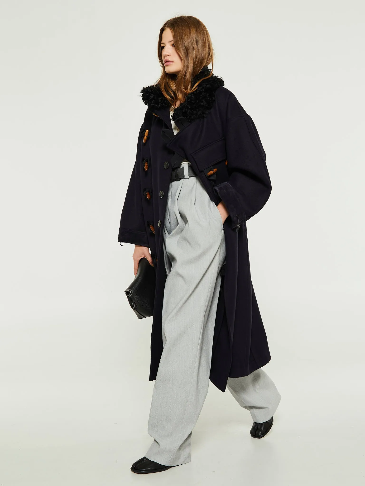 Hainsworth Wool Officer Coat in Navy