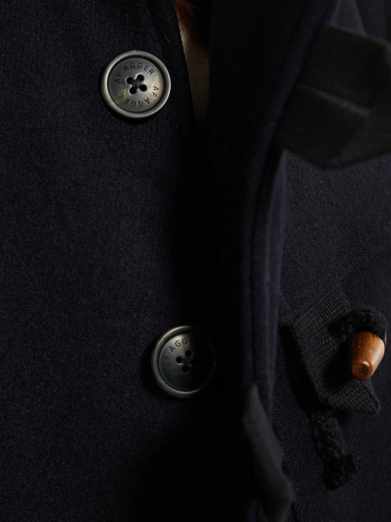 Hainsworth Wool Officer Coat in Navy