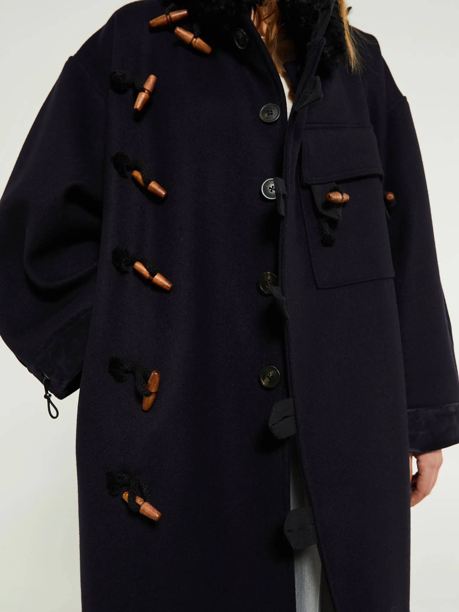 Hainsworth Wool Officer Coat in Navy