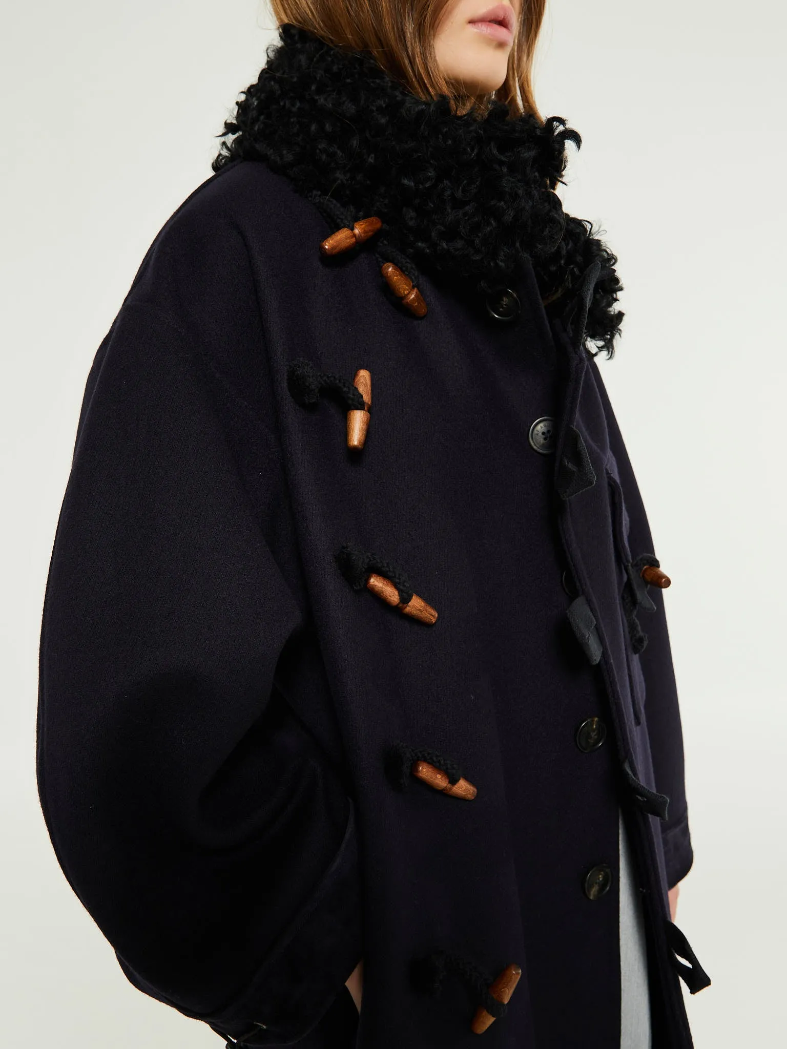 Hainsworth Wool Officer Coat in Navy