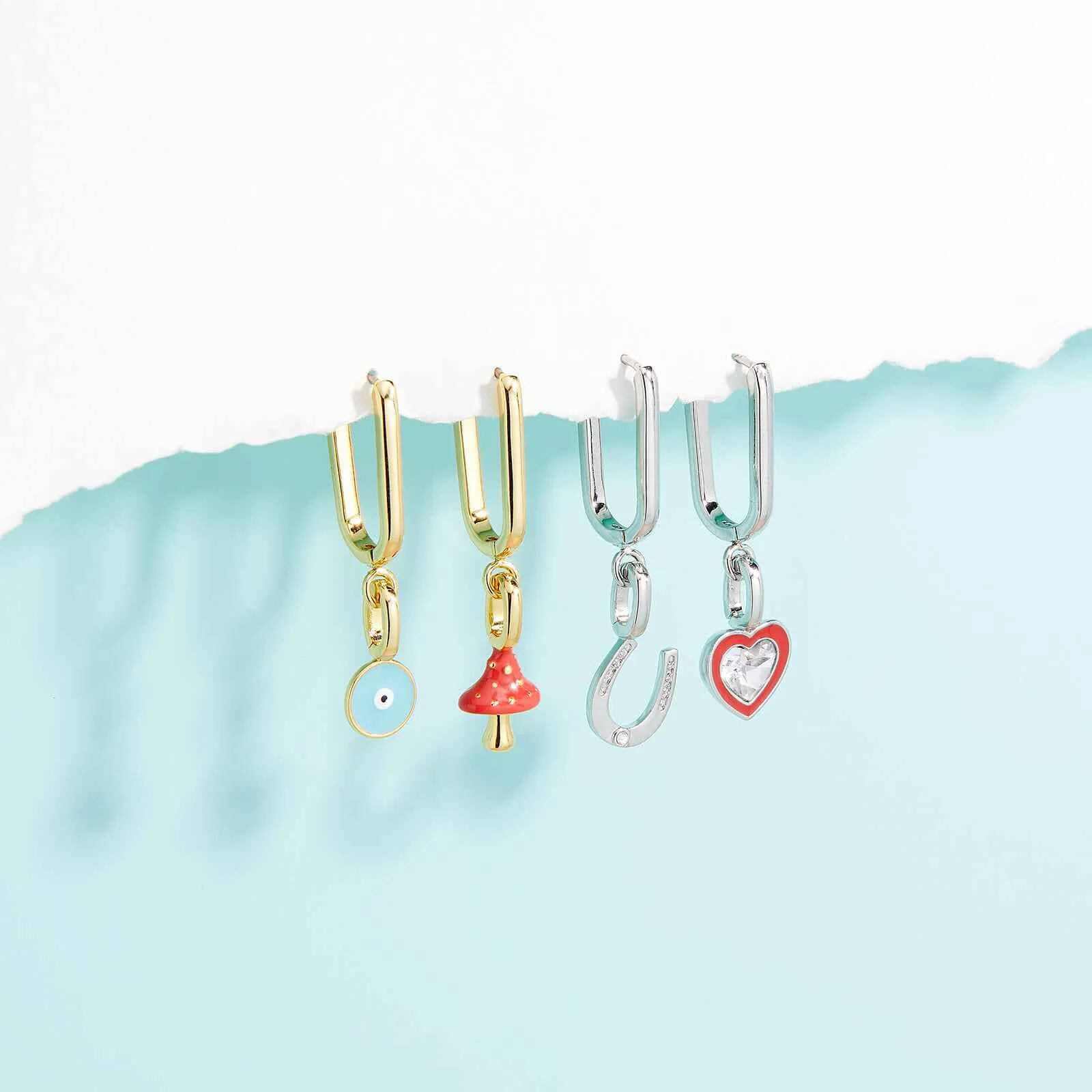 Harper Stone & Enamel Heart Charm