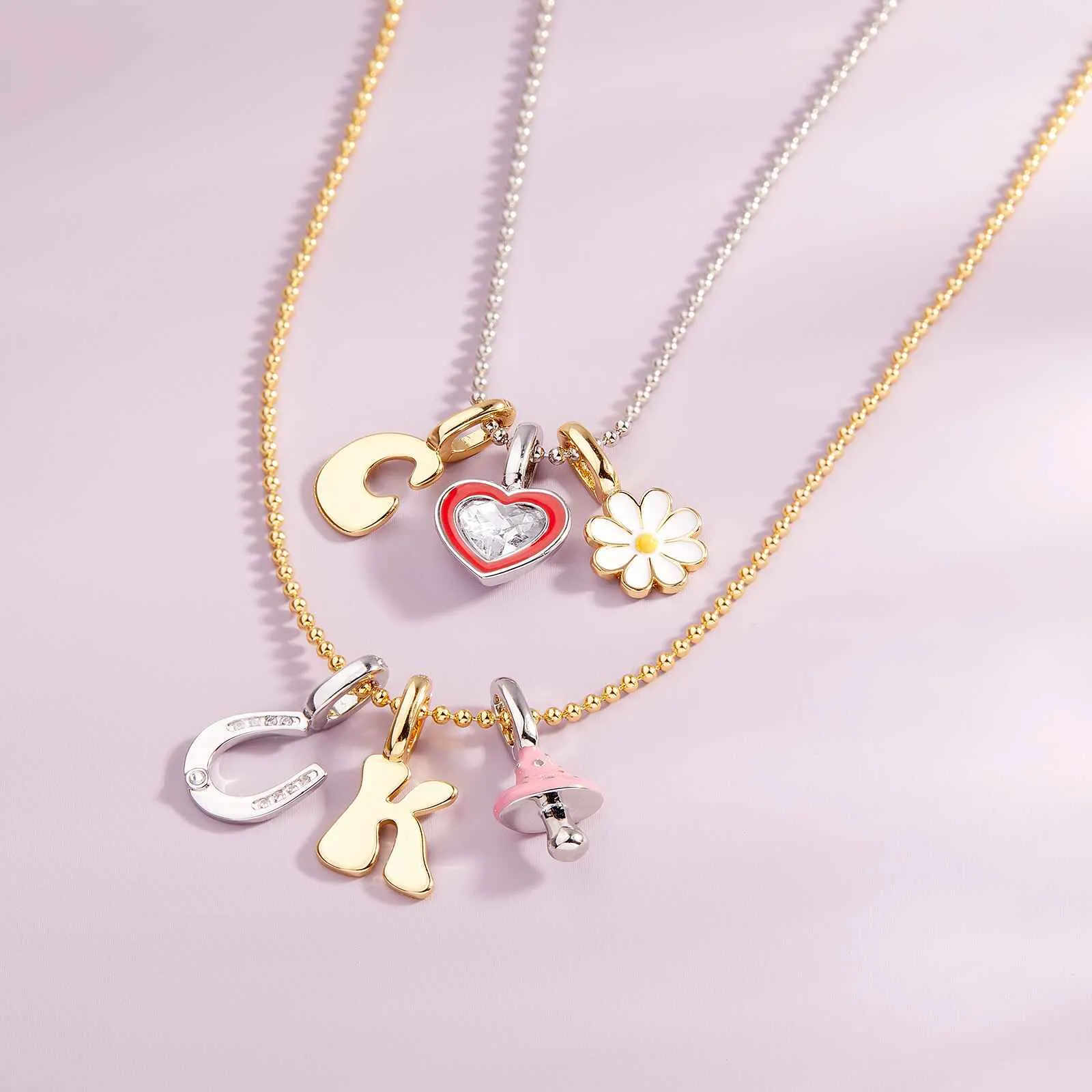 Harper Stone & Enamel Heart Charm