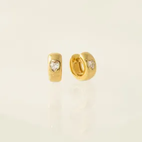 Heart Chunky Huggie Hoop Earrings Heart Chunky Huggie Hoop Earrings