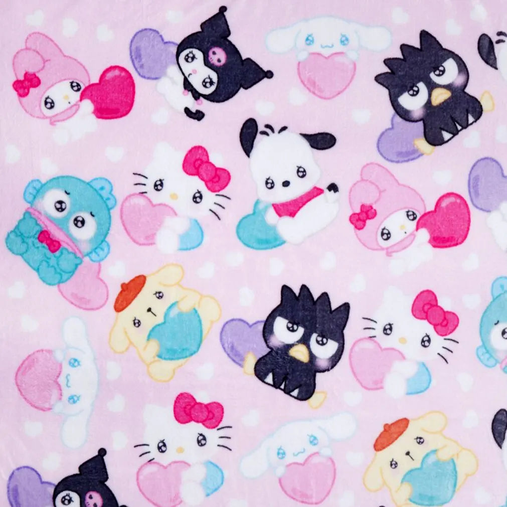 Hello Kitty and Friends Emo Kyun Heart Fleece Throw