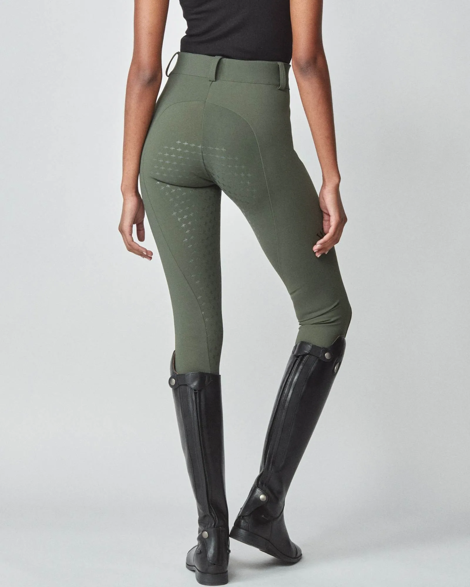 High-Rise Compression Breeches Green