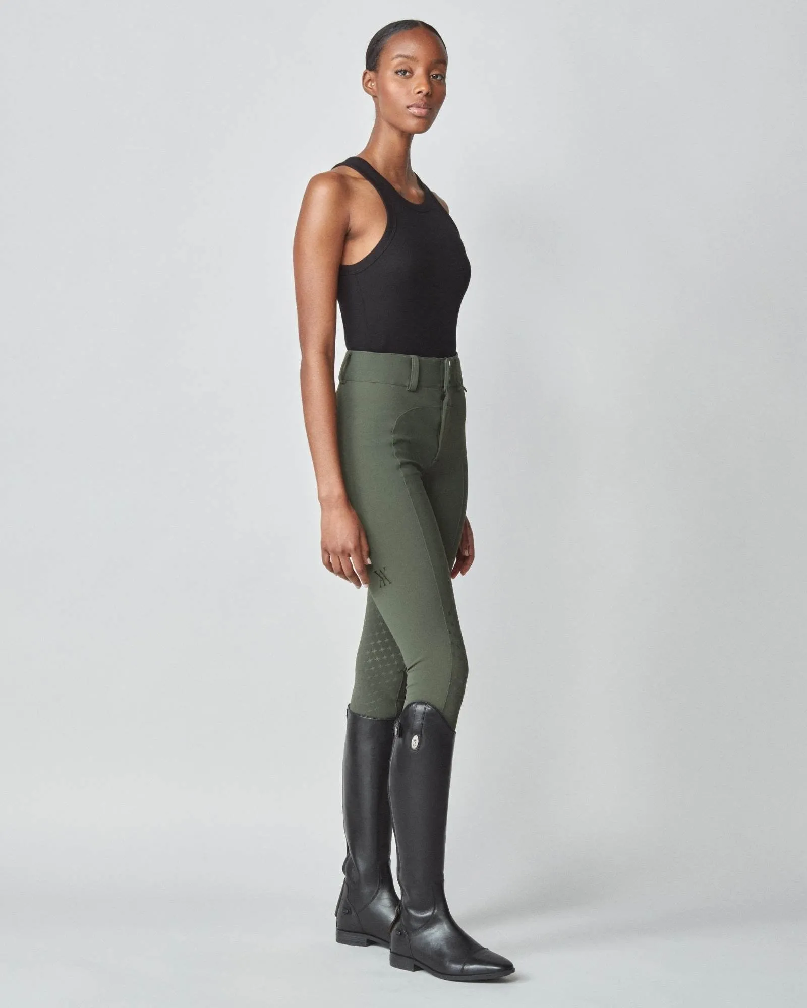 High-Rise Compression Breeches Green
