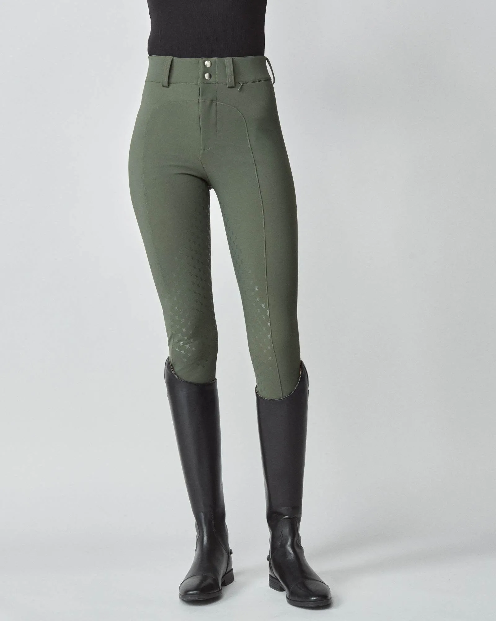 High-Rise Compression Breeches Green
