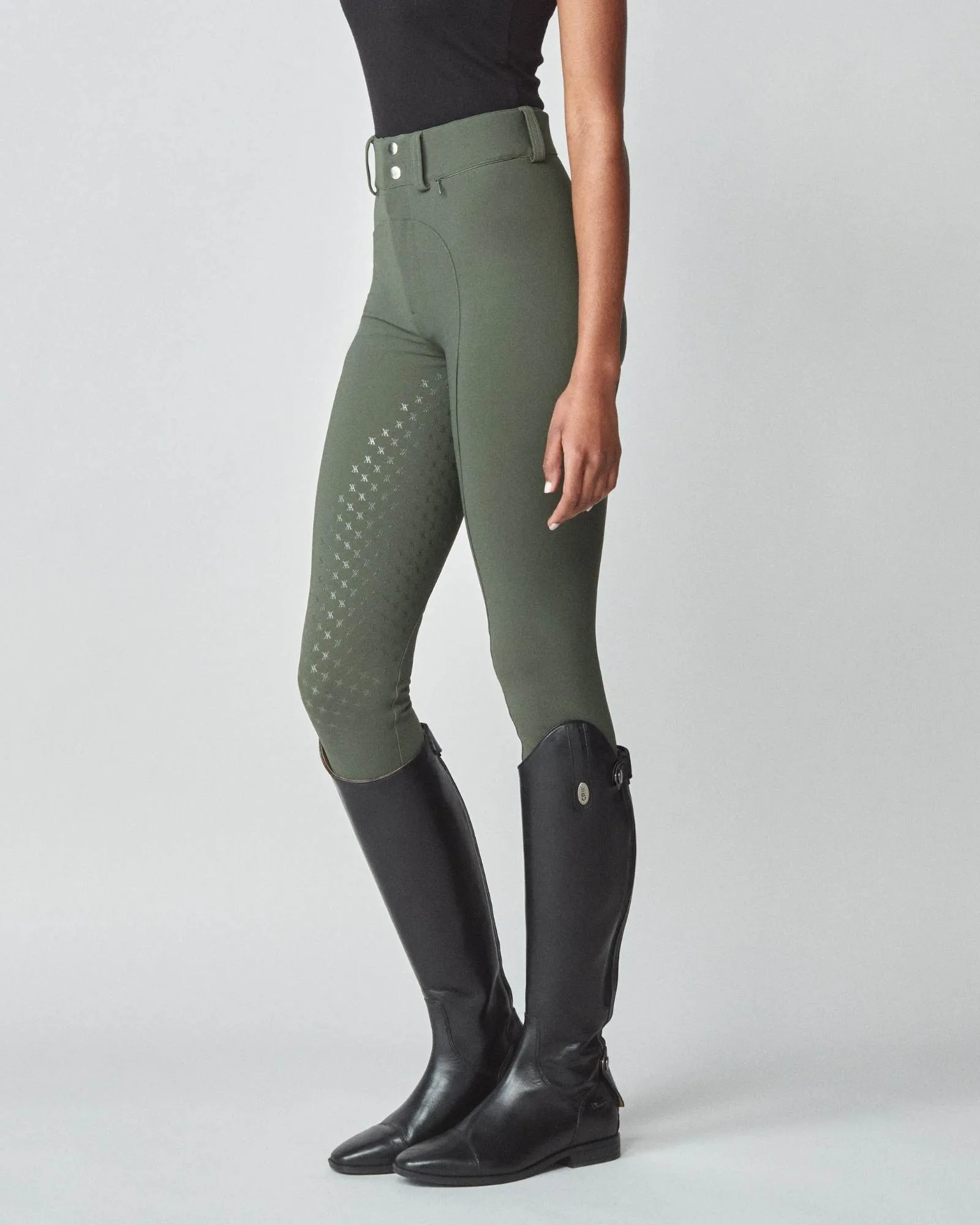 High-Rise Compression Breeches Green