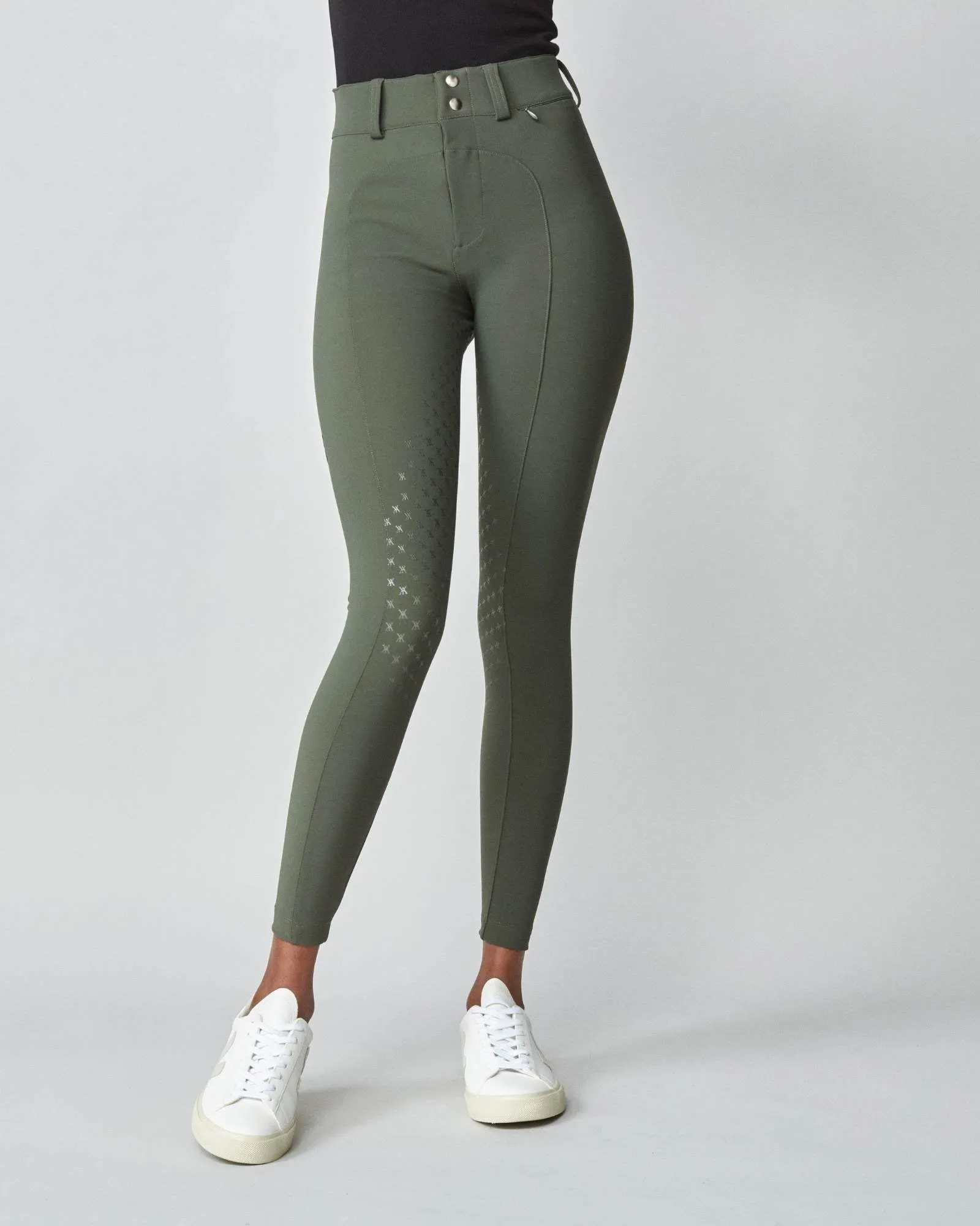High-Rise Compression Breeches Green