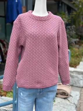 Irish - Basket Weave Sweater - Pink Irish - Basket Weave Sweater - Pink