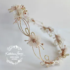 Jamie Rose Gold Blush Pink headband - wreath floral crown circlet - bridal hair accessories - wedding Jamie Rose Gold Blush Pink headband - wreath floral crown circlet - bridal hair accessories - wedding