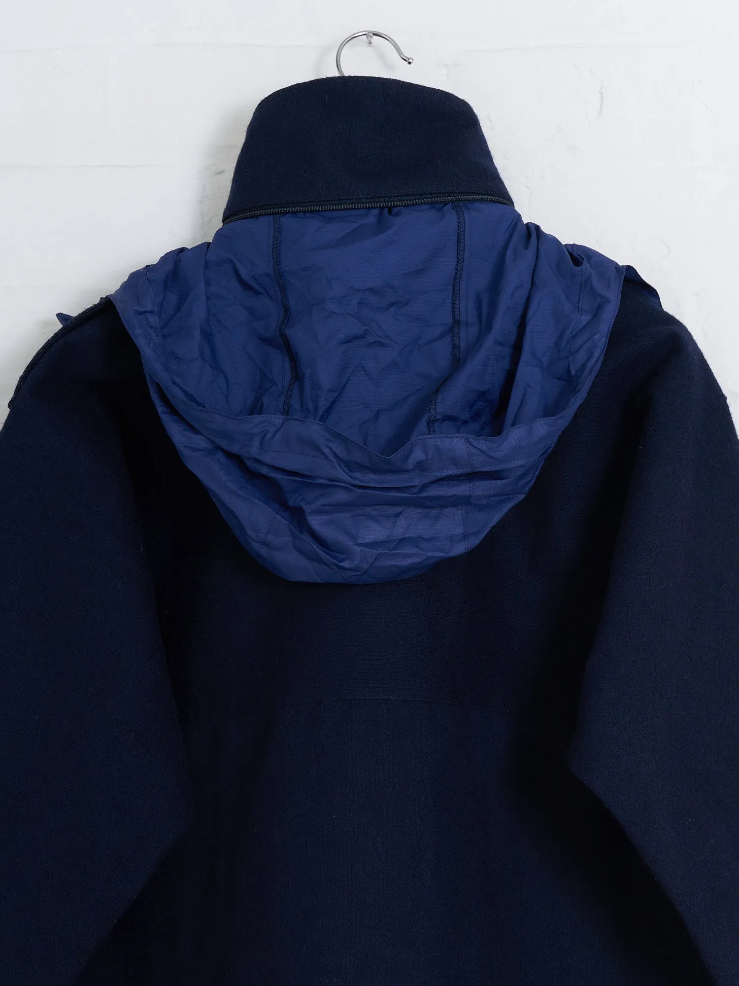 Keita Maruyama Homme dark navy woolen zip jacket with bonded lining - M