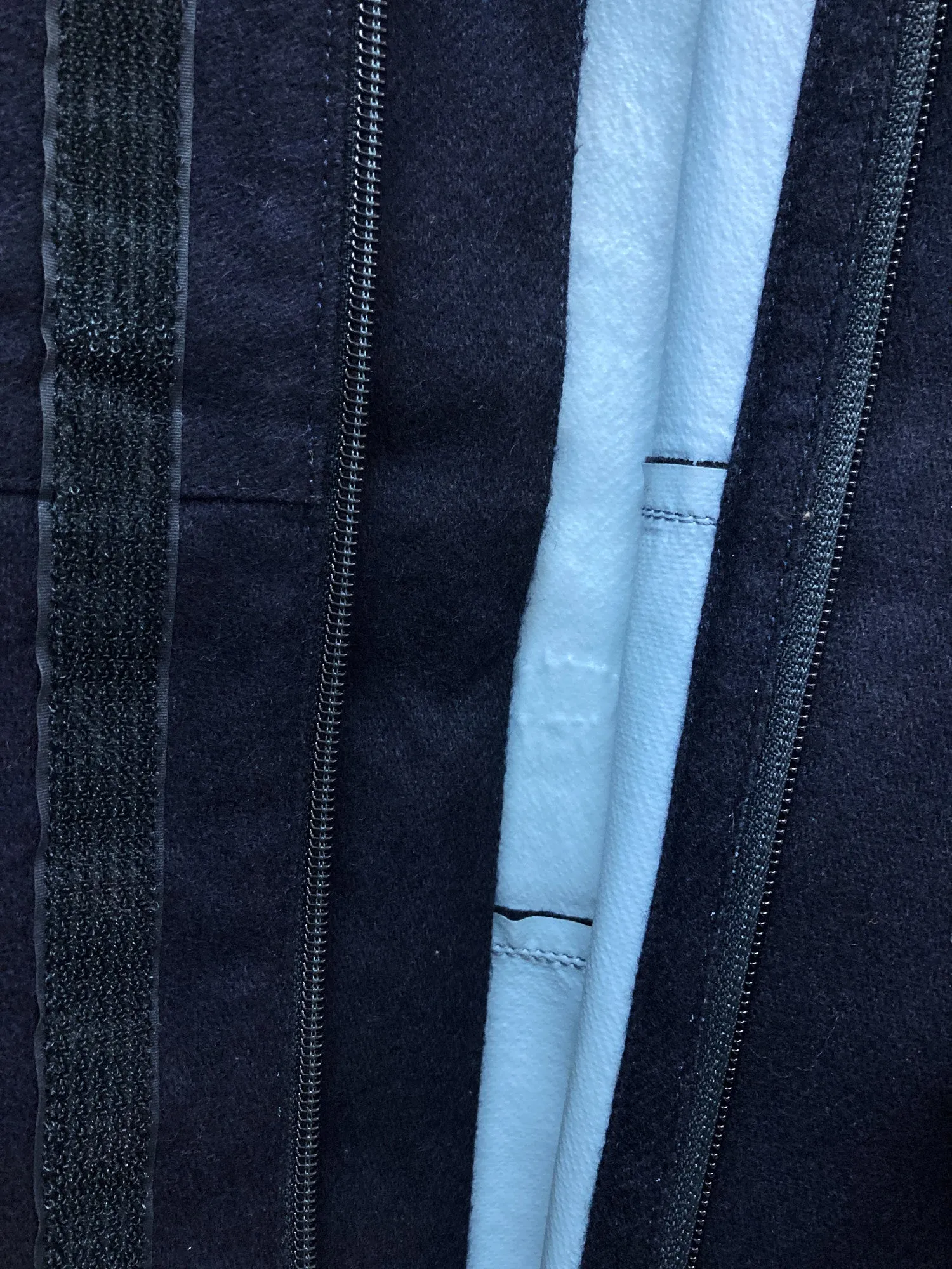 Keita Maruyama Homme dark navy woolen zip jacket with bonded lining - M