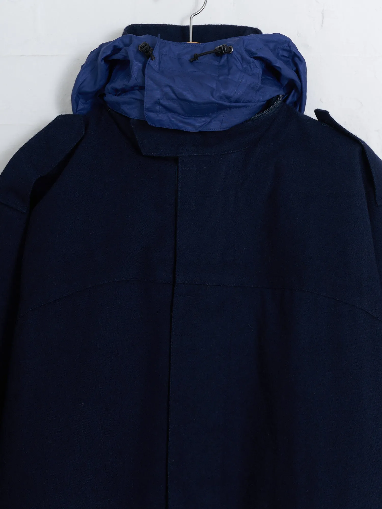 Keita Maruyama Homme dark navy woolen zip jacket with bonded lining - M