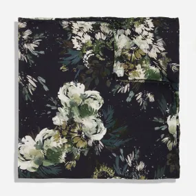 Kelly Ventura x Tie Bar Enchanted Meadow Floral Black Pocket Square Kelly Ventura x Tie Bar Enchanted Meadow Floral Black Pocket Square