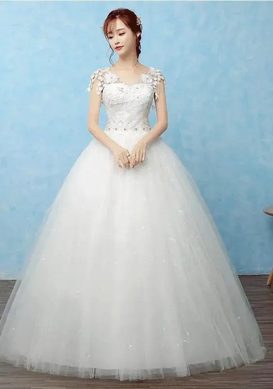Lace Red V Neck Wedding Dress 2024 Simple Princess Ball Gown Vestido De Noiva