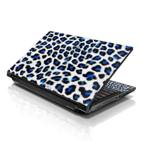 Laptop Notebook Skin Decal with 2 Matching Wrist Pads - Blue Leopard Laptop Notebook Skin Decal with 2 Matching Wrist Pads - Blue Leopard
