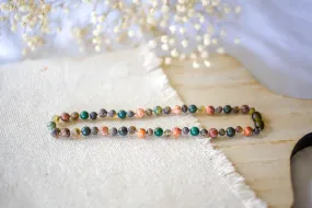 Leopard-Skin Jasper, Green Lace Agate   Raw Green Baltic Amber Necklace ll Pain ll Arthritis Leopard-Skin Jasper, Green Lace Agate   Raw Green Baltic Amber Necklace ll Pain ll Arthritis