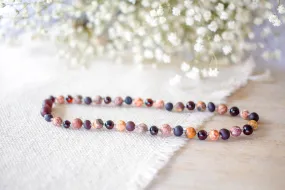 Leopard-Skin Jasper   Raw and Polished Cherry Baltic Amber Necklace ll Pain ll Arthritis Leopard-Skin Jasper   Raw and Polished Cherry Baltic Amber Necklace ll Pain ll Arthritis
