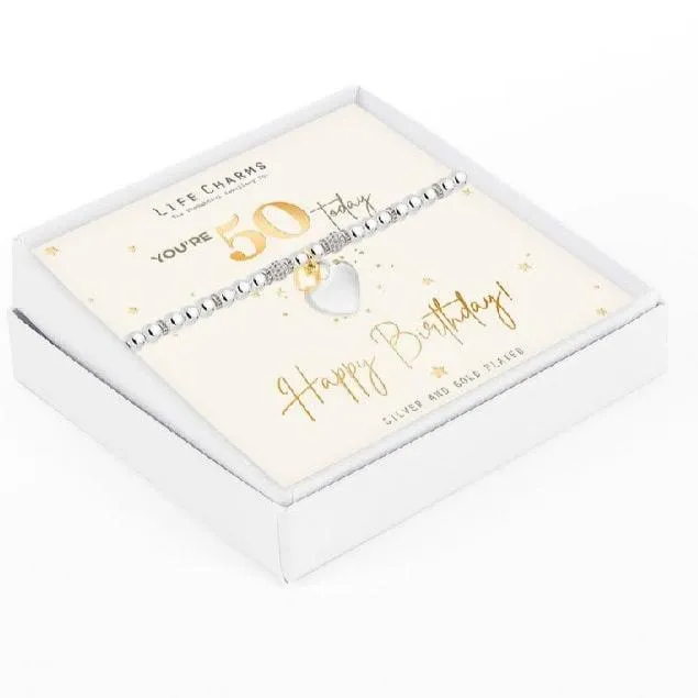 Life Charms Bracelet Happy 50th Birthday