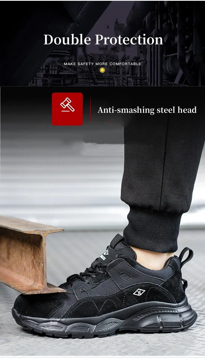 Lightweight Work Safety Shoes Women Men's Breathable Protective Work Sneakers Steel Toe Indestructible Boots