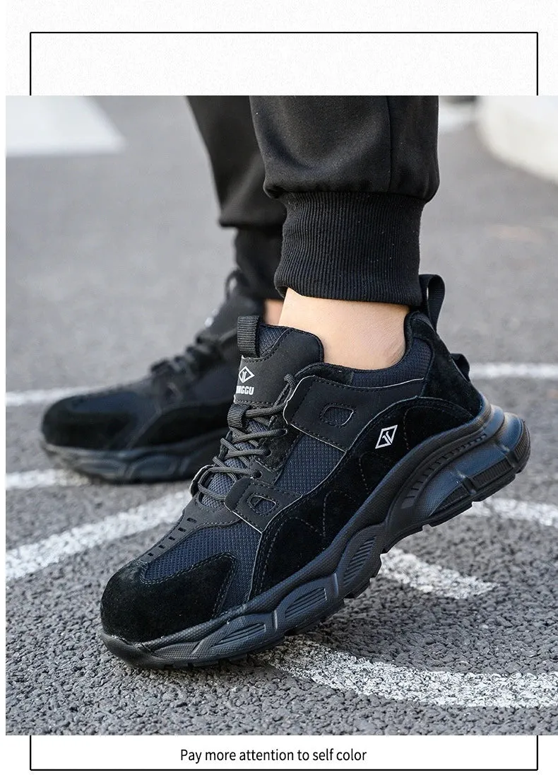 Lightweight Work Safety Shoes Women Men's Breathable Protective Work Sneakers Steel Toe Indestructible Boots
