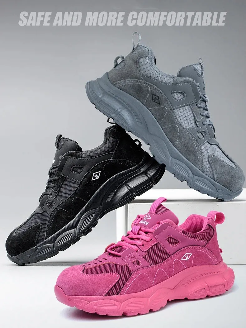 Lightweight Work Safety Shoes Women Men's Breathable Protective Work Sneakers Steel Toe Indestructible Boots