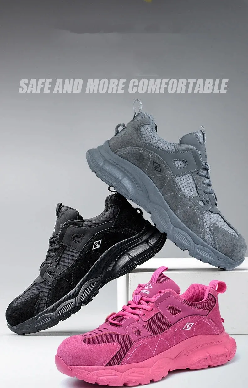 Lightweight Work Safety Shoes Women Men's Breathable Protective Work Sneakers Steel Toe Indestructible Boots
