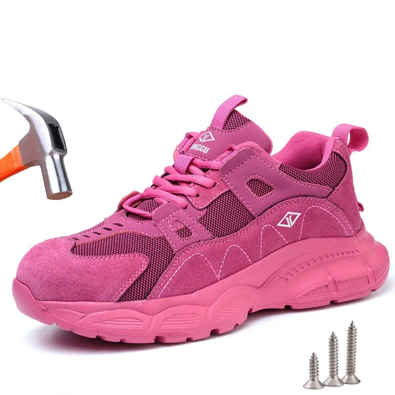 Lightweight Work Safety Shoes Women Men's Breathable Protective Work Sneakers Steel Toe Indestructible Boots