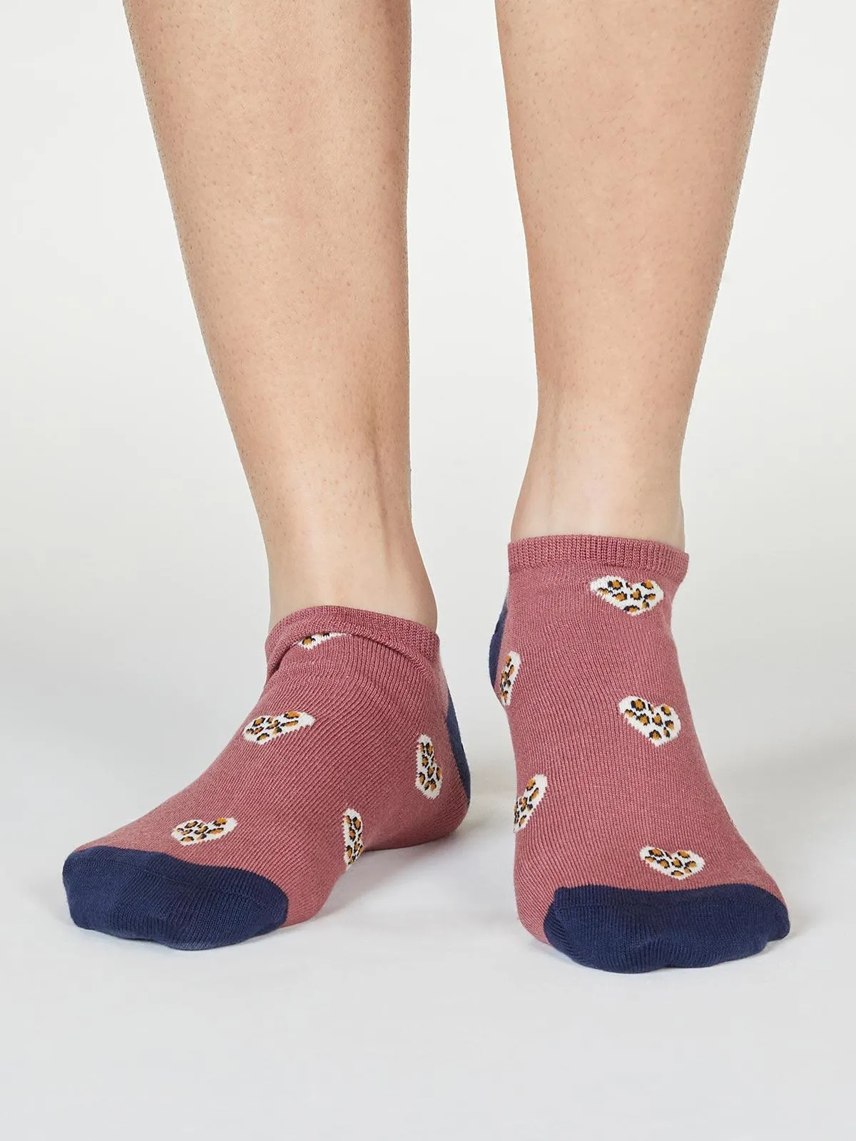 Lily Leopard Heart Bamboo Trainer Socks