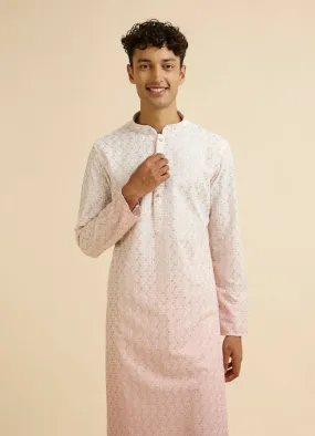 Manyawar Pink Ombre Dyed Chikankari Kurta Set Manyawar Pink Ombre Dyed Chikankari Kurta Set
