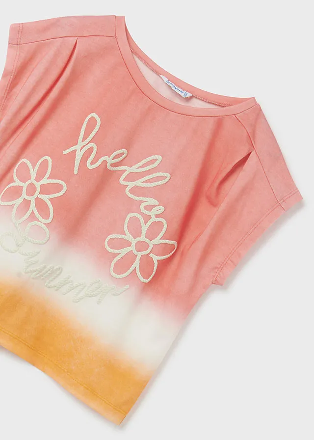 Mayoral 6055 031 - Coral Tie Dye Short Sleeve T-Shirt