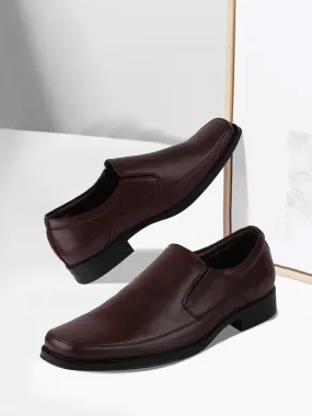 Men Brown Formal Leather Slip-On Shoes Men Brown Formal Leather Slip-On Shoes