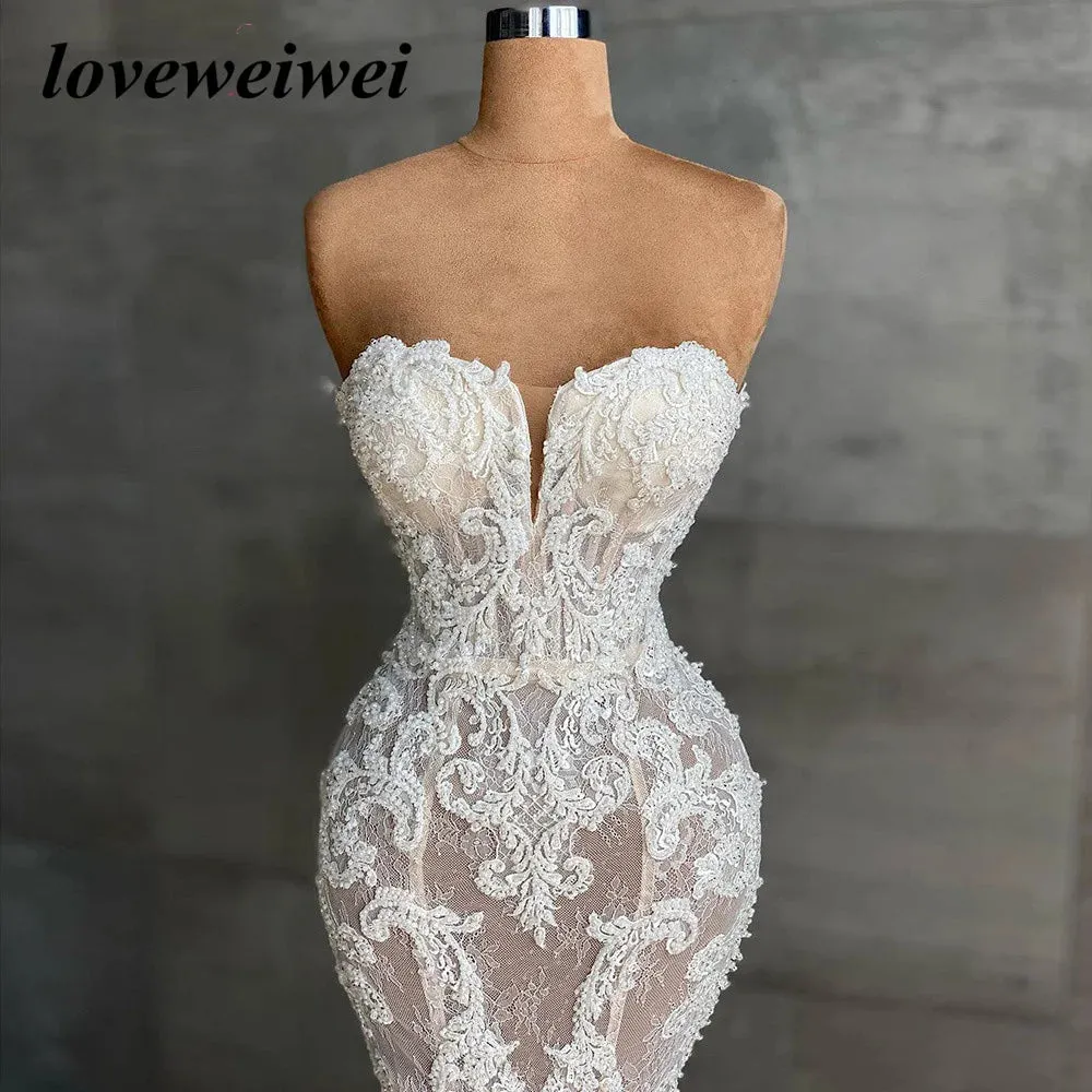 Mermaid Lace Ivory Wedding Gown 2024