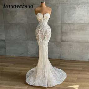 Mermaid Lace Ivory Wedding Gown 2024