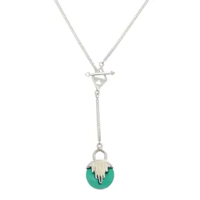 MINI AURORA PENDULUM NECKLACE GREEN ONYX - SILVER MINI AURORA PENDULUM NECKLACE GREEN ONYX - SILVER
