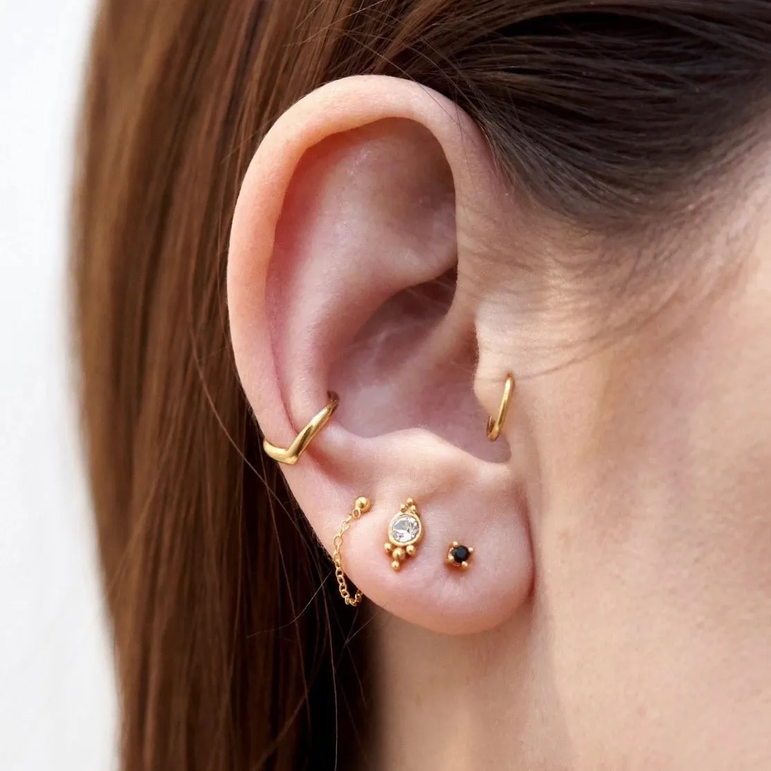 Mini Black Stud Earrings
