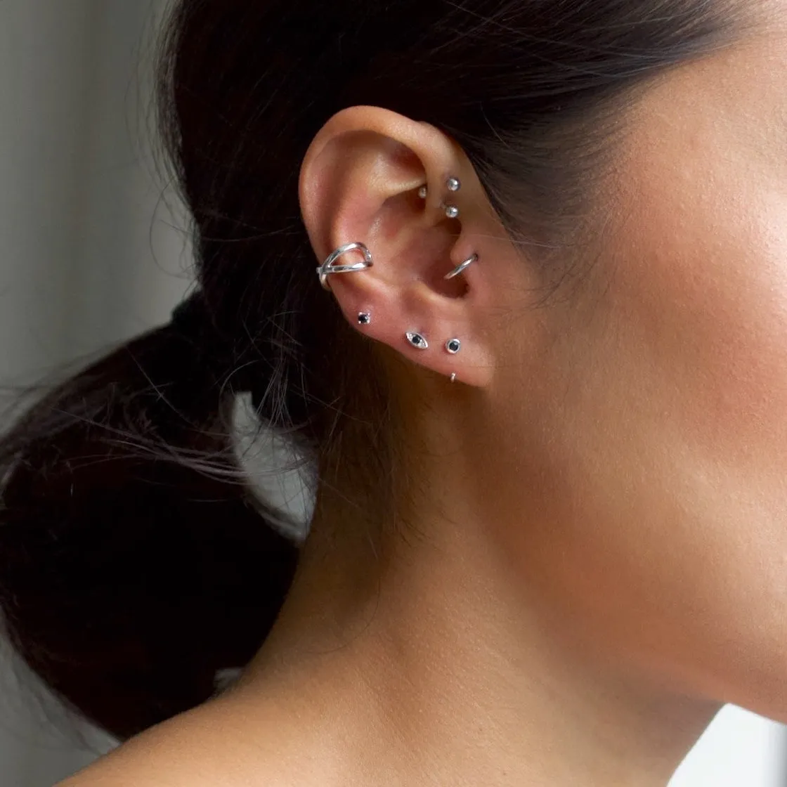 Mini Black Stud Earrings