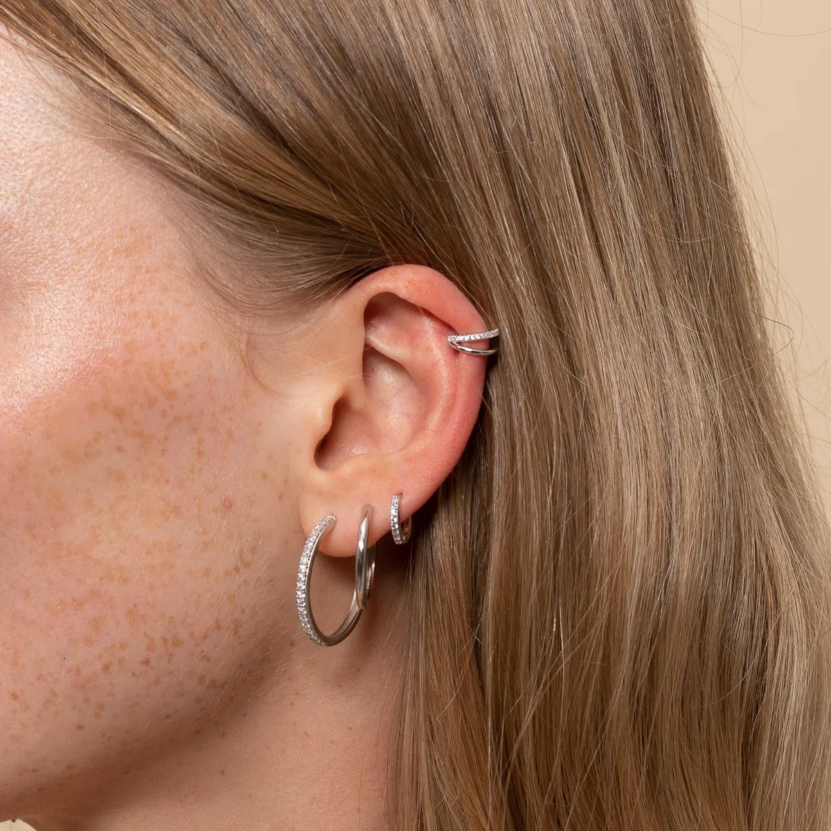 Mini Illusion Ear Cuff in Silver