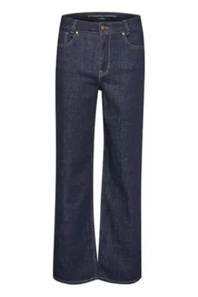 My Essential Wardrobe Dekota High Wide Jeans In Dark Blue My Essential Wardrobe Dekota High Wide Jeans In Dark Blue